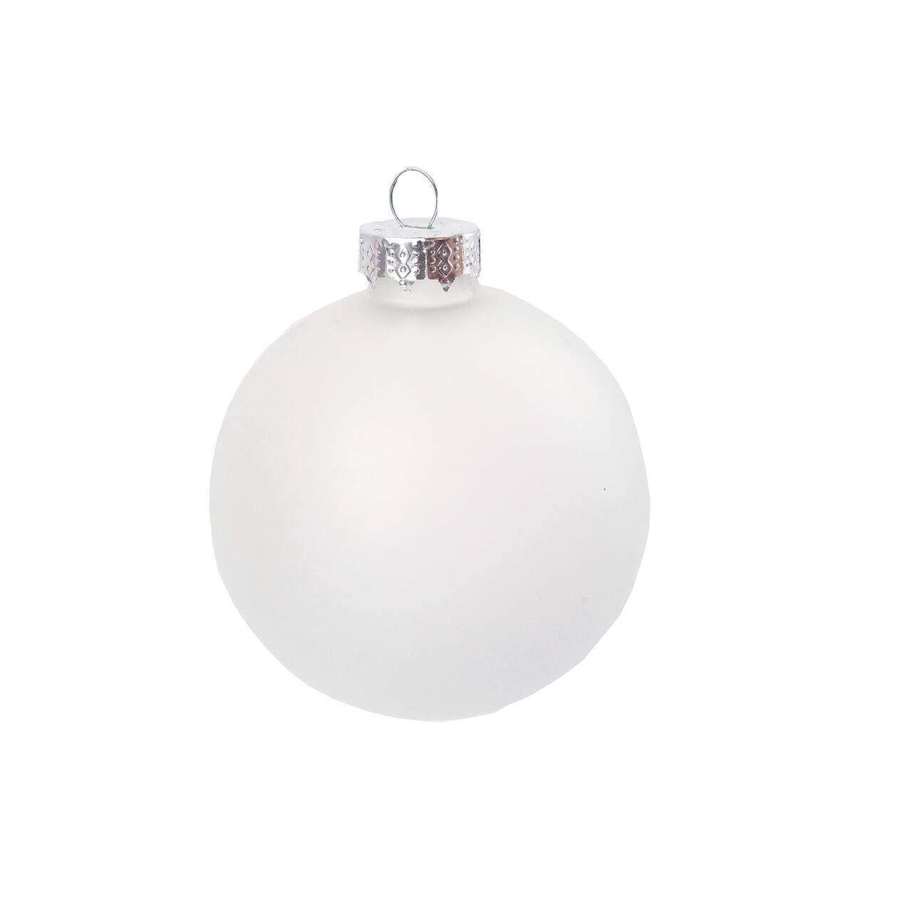 Whitehurst 4ct. 5" White Frosted Glass Ball Ornaments